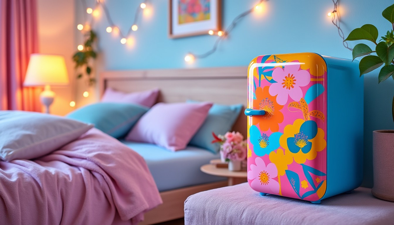 discover creative design ideas for incorporating a coloured mini fridge into your room. brighten up your space with stylish and functional mini fridges that add a pop of color and personality.