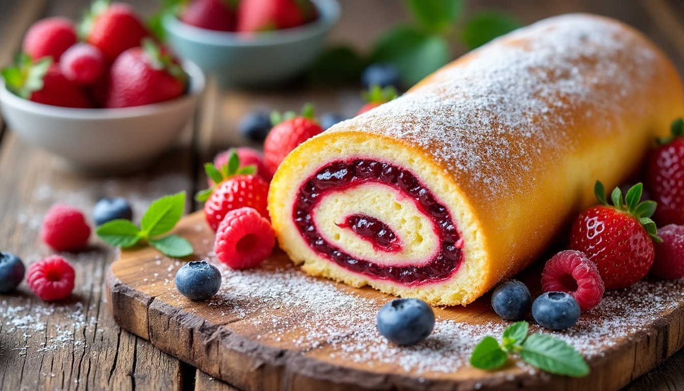 learn how to bake and roll the perfect fat-free sponge with this easy swiss roll recipe. perfect for a light and delicious dessert!
