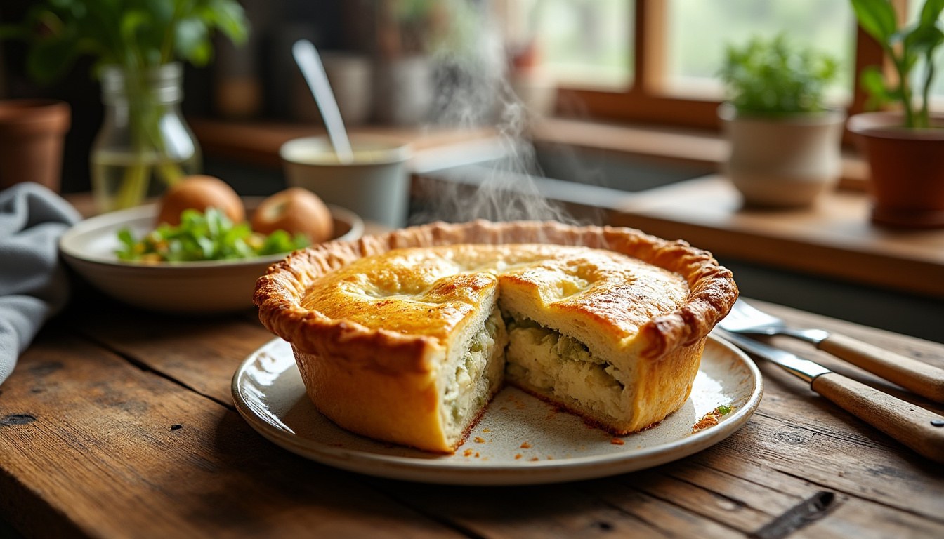 discover how to make a creamy homemade chicken and leek pie with this classic recipe, perfect for a comforting and delicious meal.
